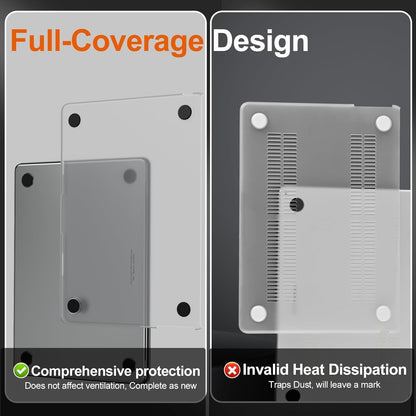 EooCoo Ultra Thin MacBook Air 13.6" Case (2025–2022, M4/M3/M2, A3240/A3113/A2681) – Matte Hard Shell with Keyboard Cover, Effective Heat Dissipation, Space Gray