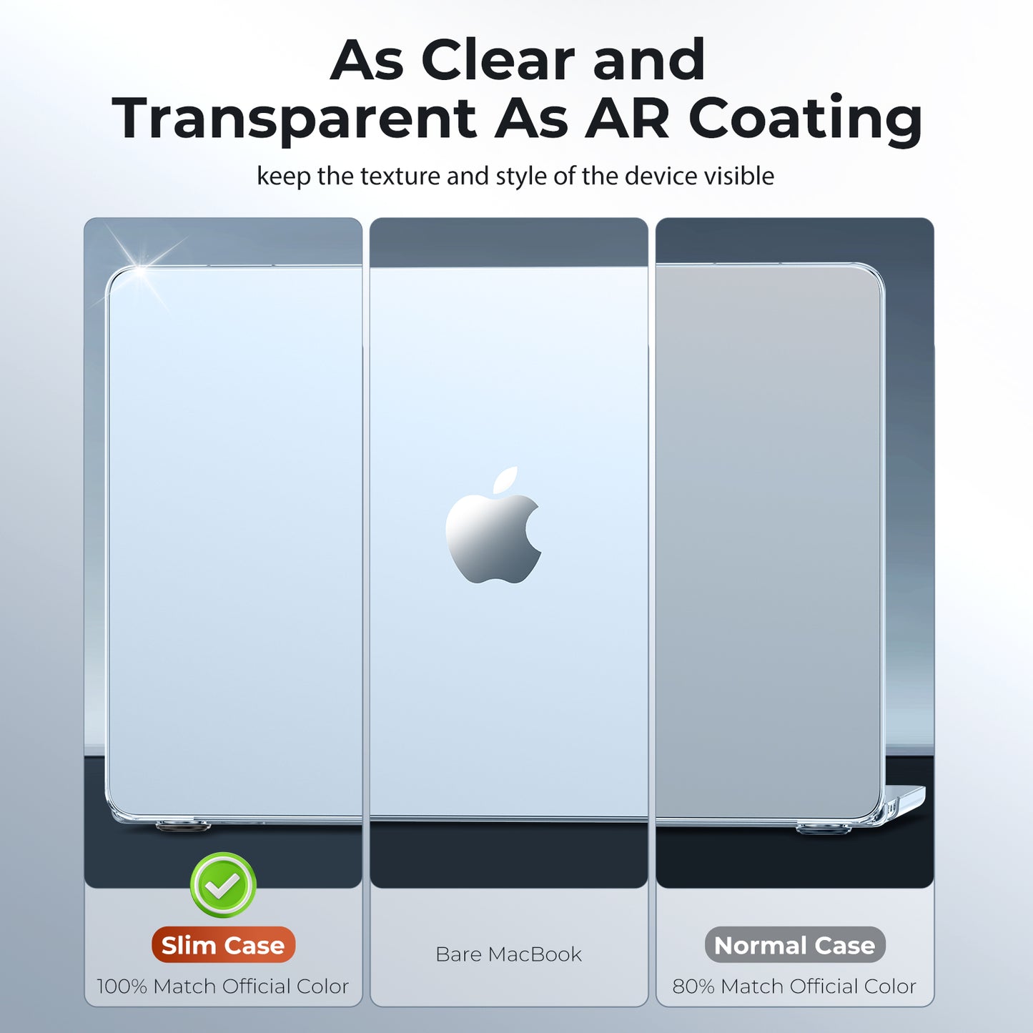 EooCoo Ultra Thin Crystal Sky Blue Case for MacBook Air 13.6" (2025–2022, M4/M3/M2) – Clear Protective Hard Shell with Keyboard Cover, Slim Fit, Scratch & Fingerprint Resistant