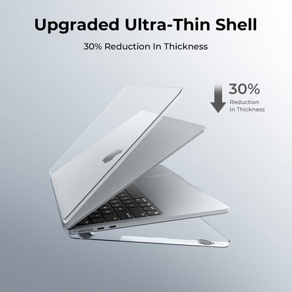 EooCoo Ultra Thin Crystal Clear Case for MacBook Air 13.6" (2025–2022, M4/M3/M2) – Clear Protective Hard Shell with Keyboard Cover, Slim Fit, Scratch & Fingerprint Resistant