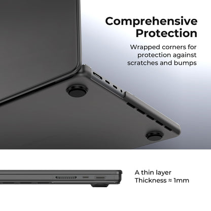EooCoo Ultra Thin Matte Hard Case for MacBook Pro 14" (2025–2021, M4/M3/M2/M1 Pro/Max) – Anti-Fingerprint, Scratch-Resistant Shell, 100% Space Gray Color Match