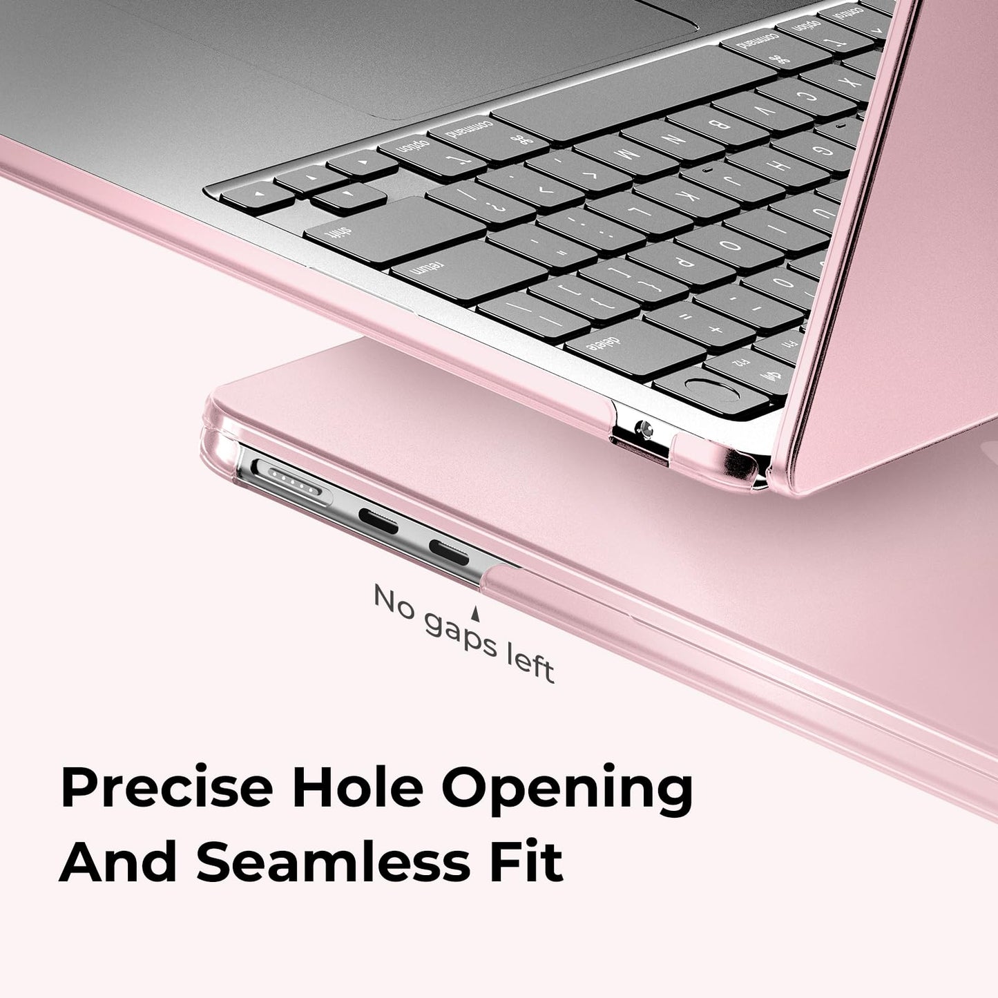 EooCoo Ultra Thin Matte Hard Case for MacBook Air 13.6" (2025–2022, M4/M3/M2, A3240 A3113 A2681) – Slim Protective Shell with Keyboard Cover, Sleek Pink