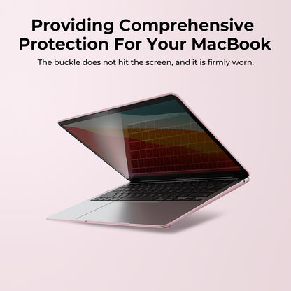 EooCoo Crystal Pink Hard Shell Case for MacBook Air 13.3" (M1 2020–2018) – Clear Slim Fit Cover with Keyboard Skin & Screen Protector, Full Protection Without Hiding Original Color