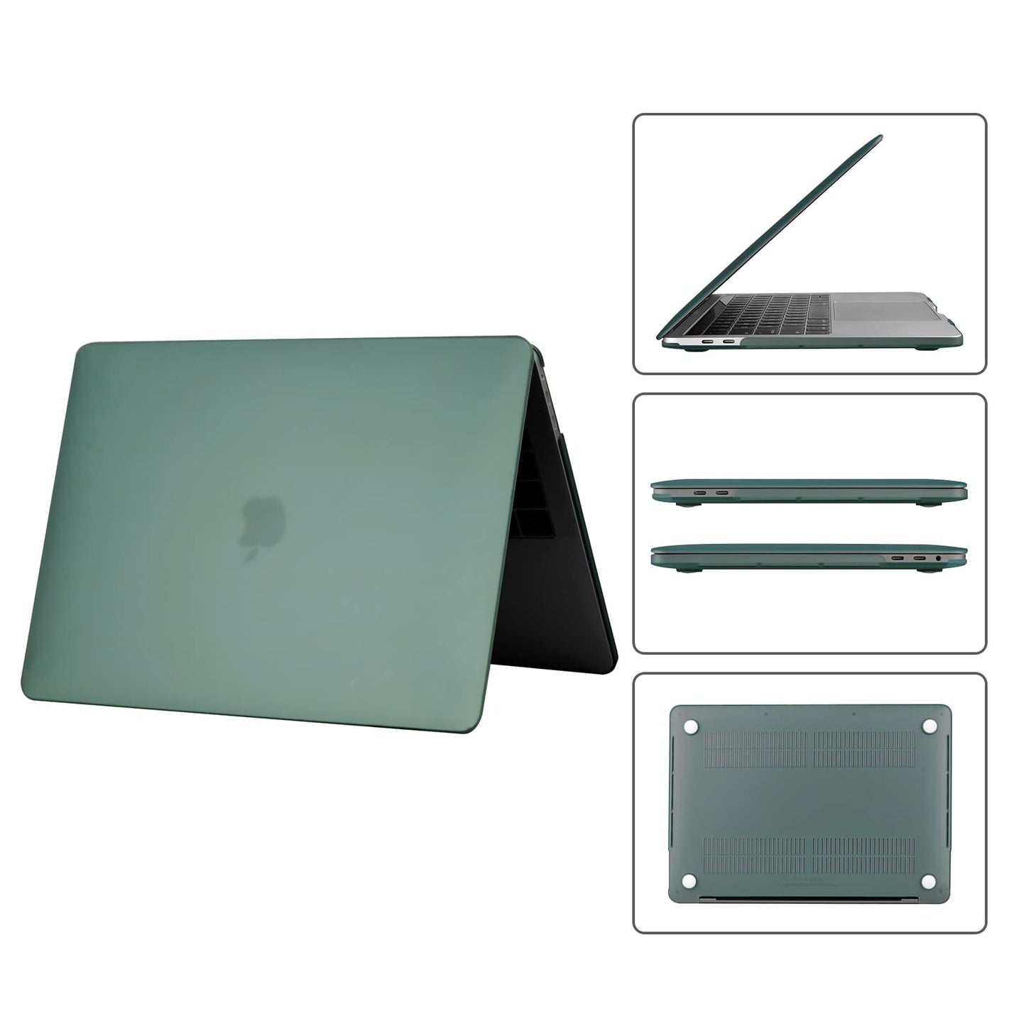 EooCoo Matte Green Hard Case for MacBook Pro 13 Inch (2016–2024, M2/M1) – Slim Protective Shell with Keyboard Cover & Screen Protector, Scratch-Resistant & Lightweight
