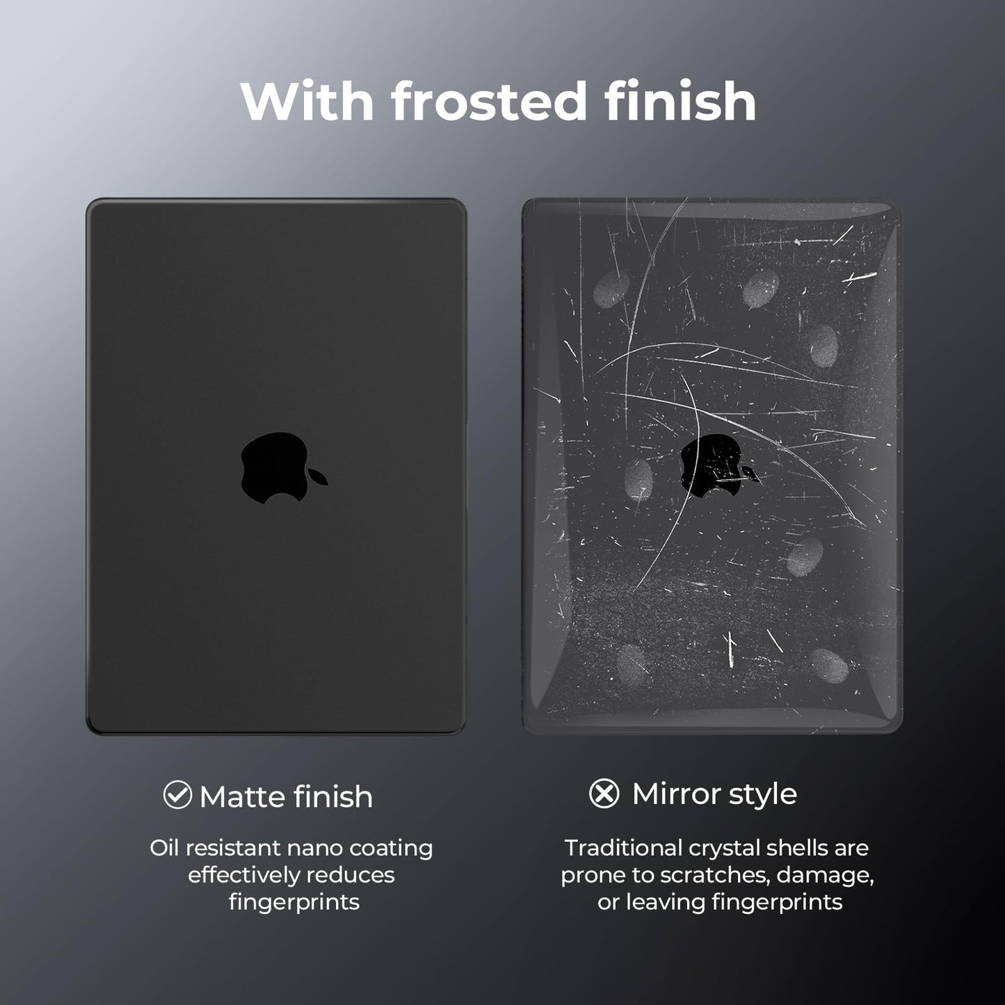 EooCoo Ultra Thin Armor Case for MacBook Pro 14" (2025–2021, M4/M3/M2/M1 Pro/Max) – 100% Space Black Match Matte Hard Shell with Keyboard Cover, Anti-Fingerprint