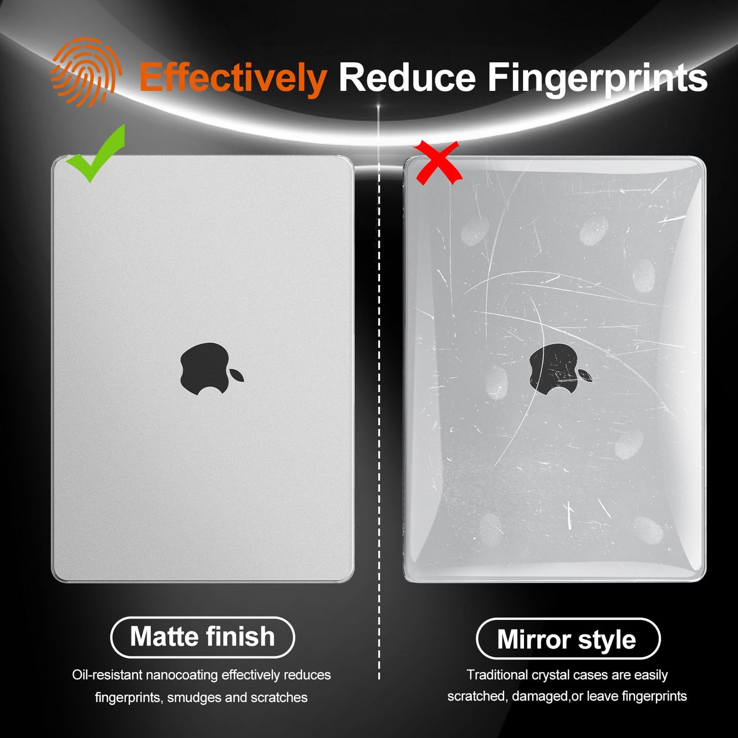 EooCoo Ultra Thin Frost Clear Case for MacBook Air 15" (M4/M3/M2, 2025–2023) – Matte, Anti-Fingerprint Hard Shell with Keyboard Cover, Bare-Mac Feel