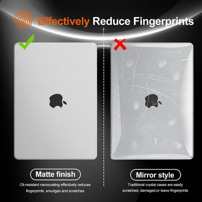 EooCoo Ultra Thin Frost Clear Case for MacBook Air 15" (M4/M3/M2, 2025–2023) – Matte, Anti-Fingerprint Hard Shell with Keyboard Cover, Bare-Mac Feel