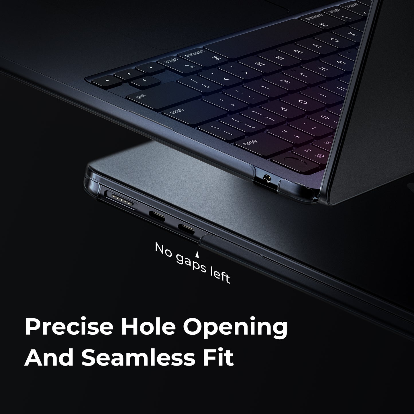 EooCoo Frost Black Matte Hard Shell Case for MacBook Air 13.6" (2022-2025 M2/M3/M4) + Keyboard Cover & Screen Protector – Slim, Anti-Fingerprint & Full Protection