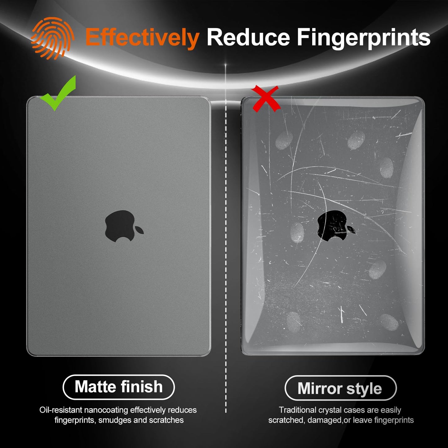 EooCoo Ultra Thin Space Gray Clear Case for MacBook Air 15" (M4/M3/M2, 2025–2023) – 100% Official Match Matte Hard Shell with Keyboard Cover, Anti-Scratch, Anti-Fingerprint, Heat Dissipation