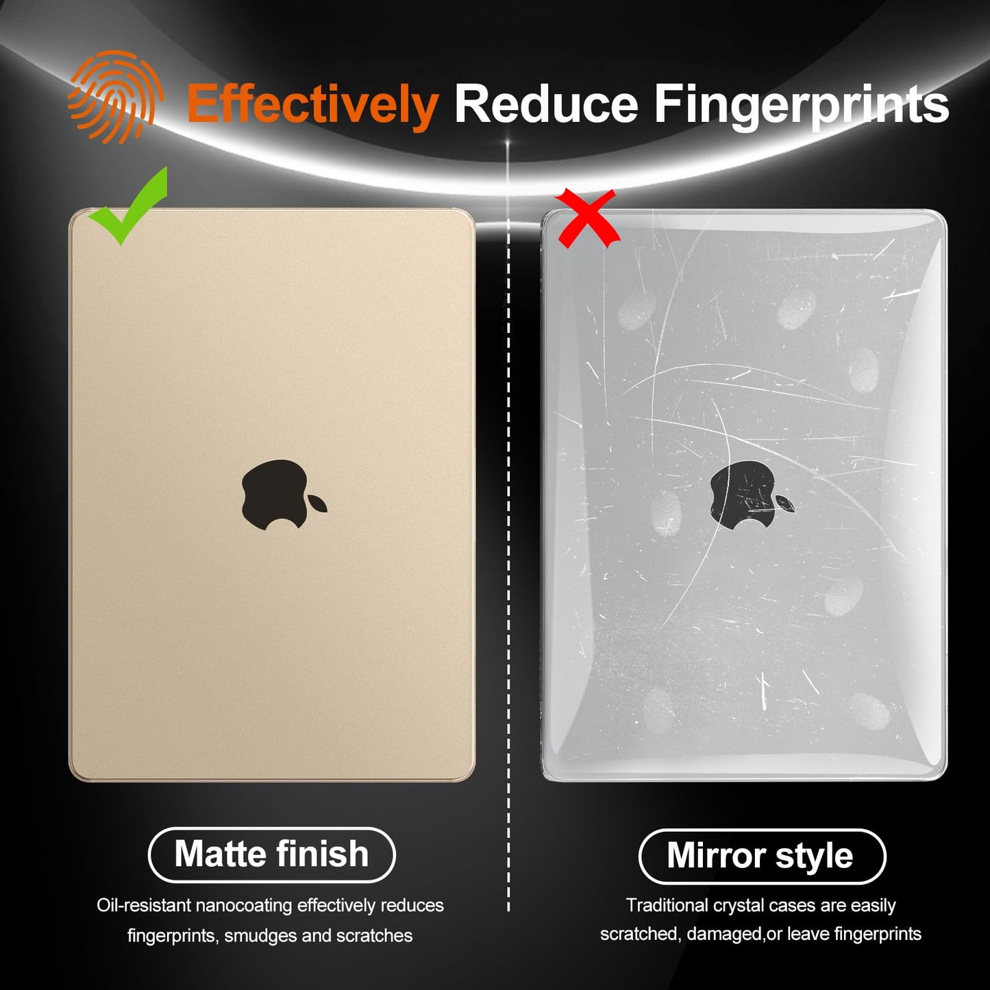 EooCoo Ultra Thin MacBook Air 13.6" Case (2025–2022, M4/M3/M2, A3240/A3113/A2681) – Matte Hard Shell with Keyboard Cover, Effective Heat Dissipation, Starlight Clear