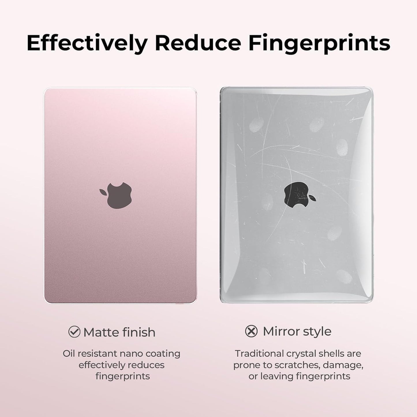 EooCoo Ultra Thin Matte Cute Pink Case for MacBook Air 15" (M4/M3/M2, 2025–2023) – Matte Hard Shell with Keyboard Cover, Anti-Scratch, Anti-Fingerprint, Lightweight Protection