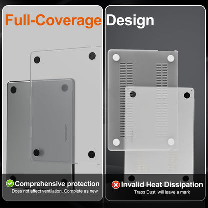 EooCoo Ultra Thin Space Gray Clear Case for MacBook Air 15" (M4/M3/M2, 2025–2023) – 100% Official Match Matte Hard Shell with Keyboard Cover, Anti-Scratch, Anti-Fingerprint, Heat Dissipation