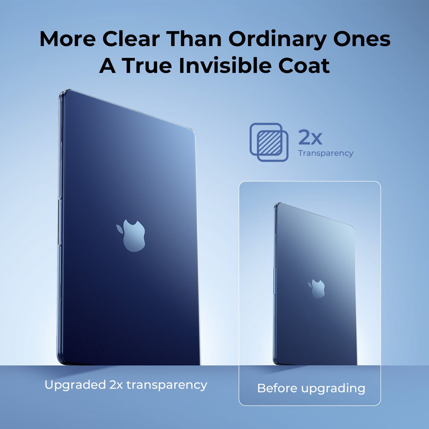 EooCoo Ultra Crystal Midnight Case for MacBook Air 13.6" (2025–2022, M4/M3/M2) – Clear Protective Hard Shell with Keyboard Cover, Slim Fit, Scratch & Fingerprint Resistant