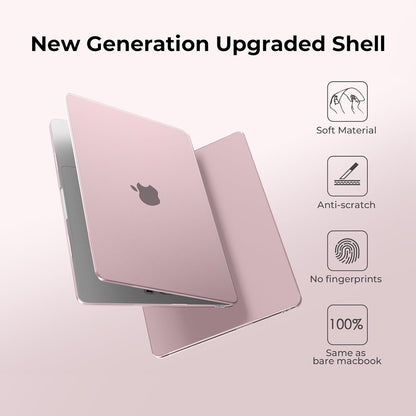 EooCoo Ultra Thin Matte Cute Pink Case for MacBook Air 15" (M4/M3/M2, 2025–2023) – Matte Hard Shell with Keyboard Cover, Anti-Scratch, Anti-Fingerprint, Lightweight Protection