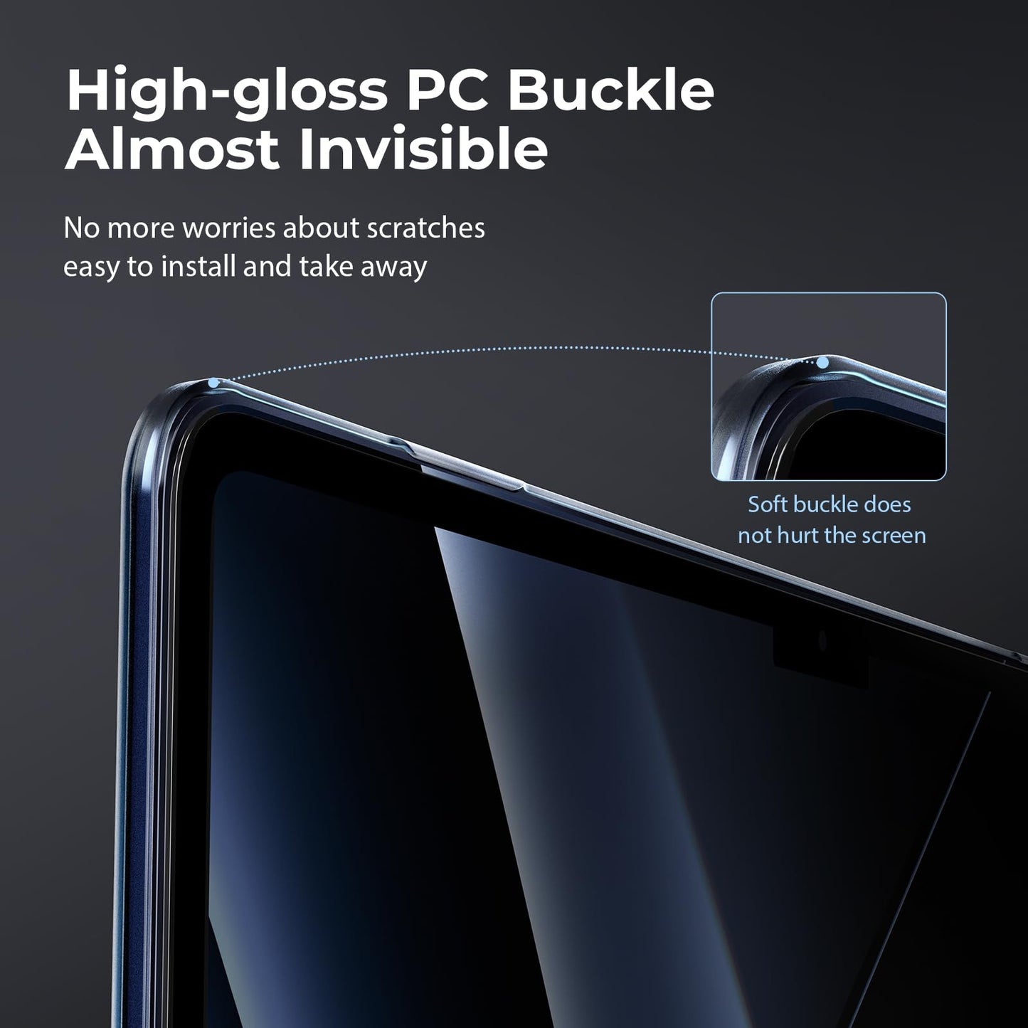 EooCoo Ultra Thin Midnight Clear Case for MacBook Air 15" (M4/M3/M2, 2025–2023) – 100% Transparent Matte Hard Shell with Keyboard Cover, Anti-Scratch, Anti-Fingerprint, Heat Dissipation