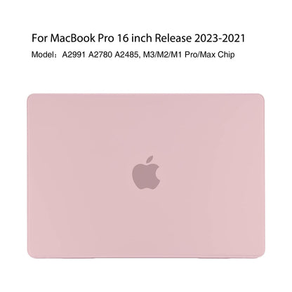 EooCoo Matte Pink Hard Case for MacBook Pro 16 Inch (2021–2025) – Slim Protective Shell with Keyboard Cover & Screen Protector