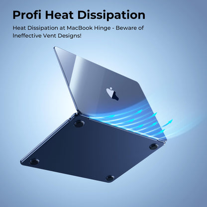 EooCoo Ultra Thin Crystal Midnight Case for MacBook Air 15" (M4/M3/M2, 2025–2023) – 100% Transparent Hard Shell with Keyboard Cover, Anti-Scratch, Anti-Fingerprint, Heat Dissipation