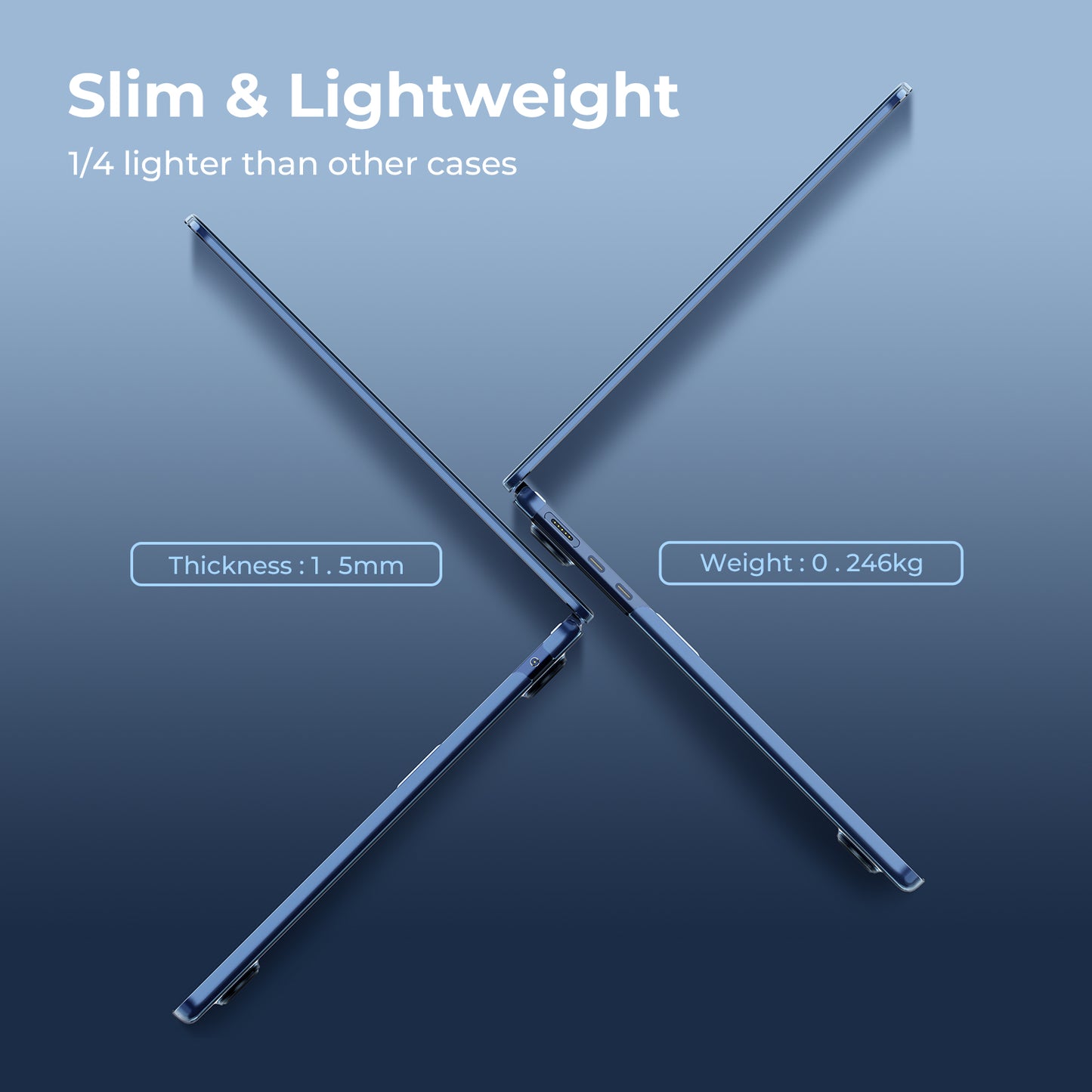 EooCoo Clear Midnight Hard Shell Case for MacBook Air 13.6" (2022-2025 M2/M3/M4) + Keyboard Cover & Screen Protector – Crystal Clear & Full Protection