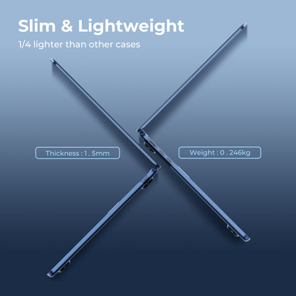 EooCoo Clear Midnight Hard Shell Case for MacBook Air 13.6" (2022-2025 M2/M3/M4) + Keyboard Cover & Screen Protector – Crystal Clear & Full Protection