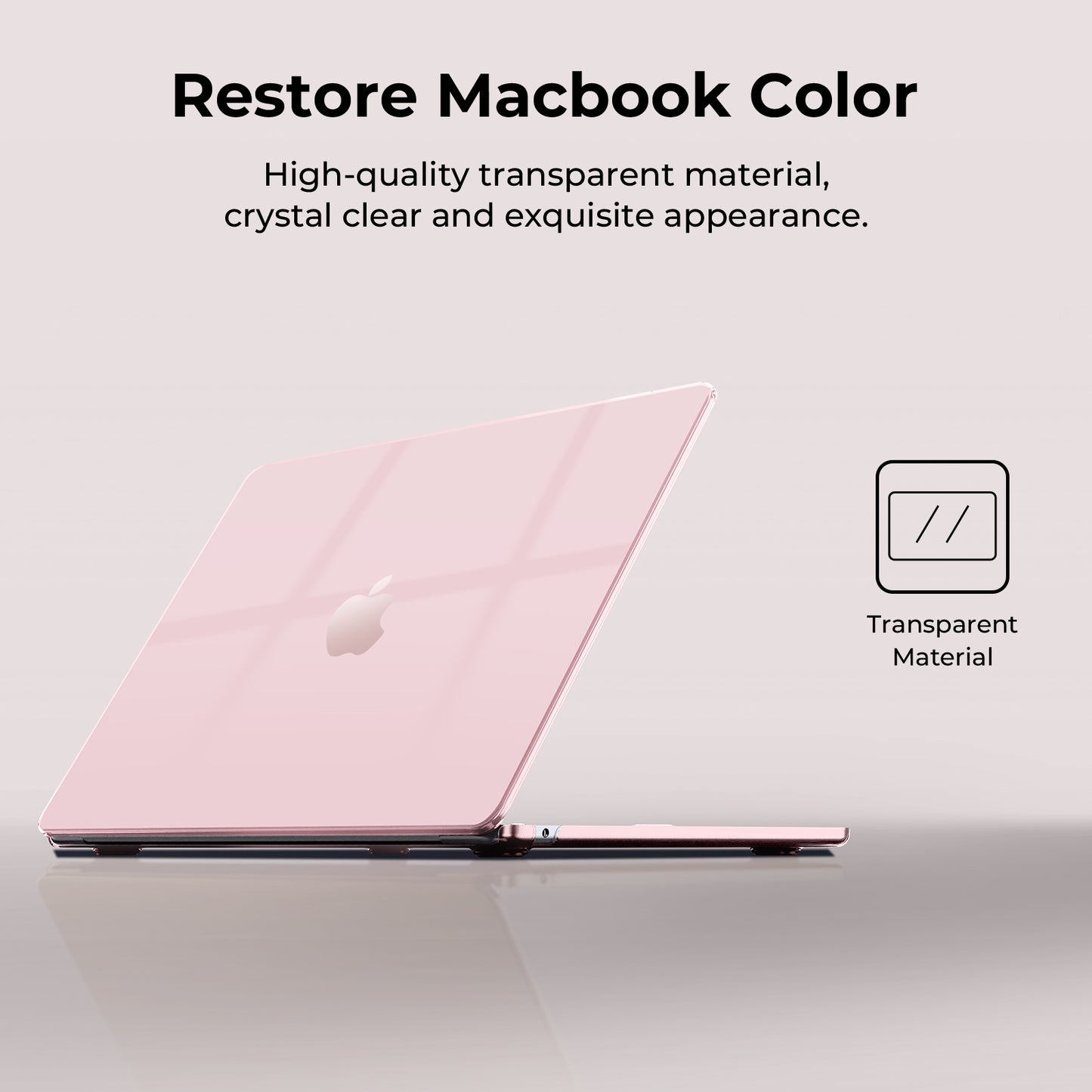 EooCoo Clear Pink Hard Shell Case for MacBook Air 13.6" (2022-2025 M2/M3/M4) + Keyboard Cover & Screen Protector – Crystal Clear & Full Protection