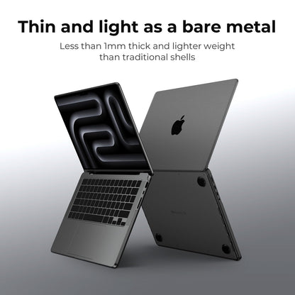 EooCoo Ultra Thin Matte Hard Case for MacBook Pro 14" (2025–2021, M4/M3/M2/M1 Pro/Max) – Anti-Fingerprint, Scratch-Resistant Shell, 100% Space Gray Color Match