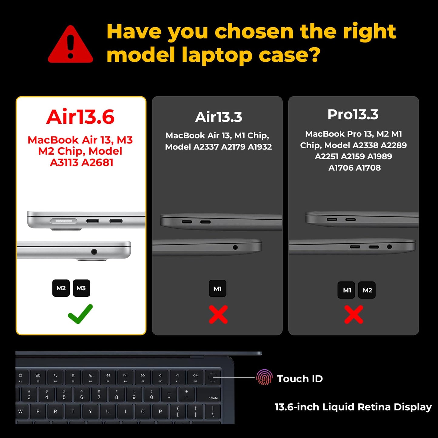 EooCoo Ultra Thin Clear Case for MacBook Air 13.6" (2025–2022, M4/M3/M2) – Matte Frost Hard Shell with Keyboard Cover, Bare-Laptop Look