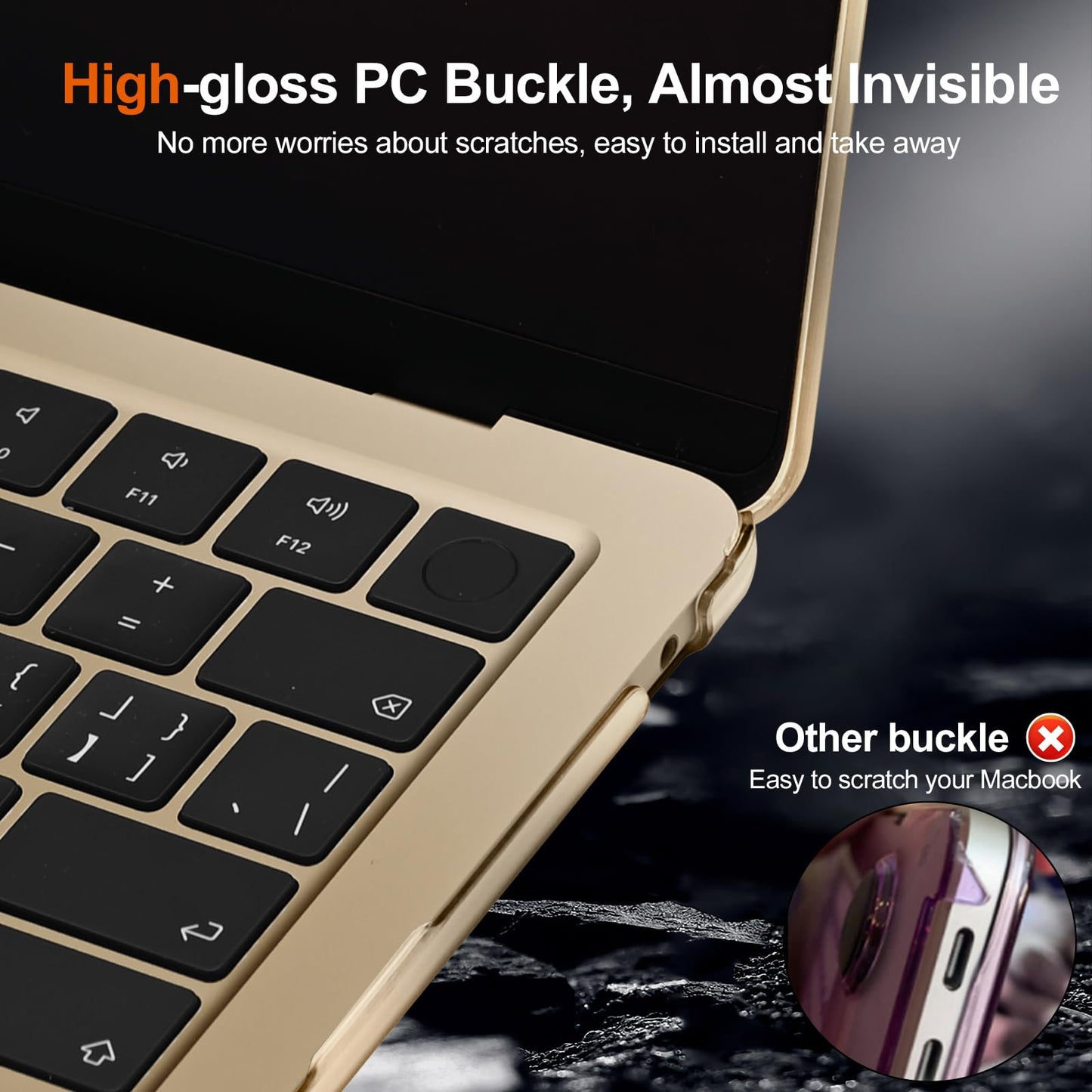 EooCoo Ultra Thin MacBook Air 13.6" Case (2025–2022, M4/M3/M2, A3240/A3113/A2681) – Matte Hard Shell with Keyboard Cover, Effective Heat Dissipation, Starlight Clear