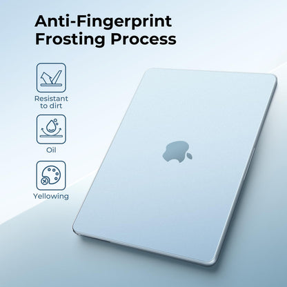 EooCoo Ultra Thin Sky Blue Clear Case for MacBook Air 15" (M4/M3/M2, 2025–2023) – 100% Official Match Matte Hard Shell with Keyboard Cover, Anti-Scratch, Anti-Fingerprint, Heat Dissipation