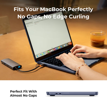 EooCoo Ultra Crystal Midnight Case for MacBook Air 13.6" (2025–2022, M4/M3/M2) – Clear Protective Hard Shell with Keyboard Cover, Slim Fit, Scratch & Fingerprint Resistant
