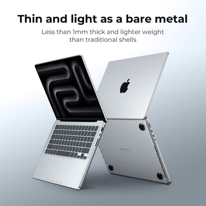 EooCoo Ultra Thin Armor Case for MacBook Pro 14" (2025–2021, M4/M3/M2/M1 Pro Max) – Matte Clear Hard Shell with Anti-Fingerprint, Keyboard Skin, Bare-MacBook Feel