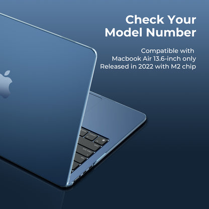 EooCoo Clear Midnight Hard Shell Case for MacBook Air 13.6" (2022-2025 M2/M3/M4) + Keyboard Cover & Screen Protector – Crystal Clear & Full Protection
