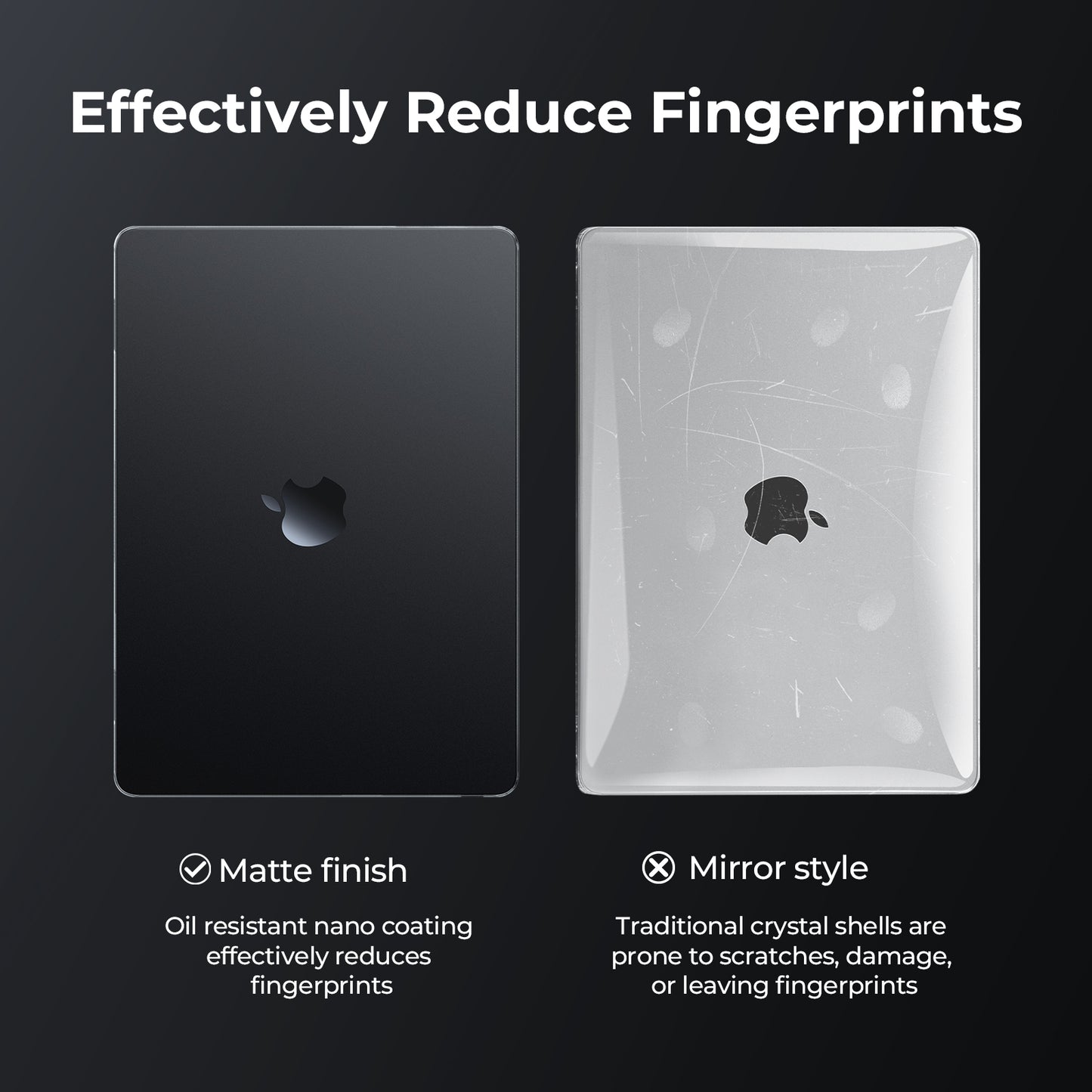 EooCoo Frost Black Matte Hard Shell Case for MacBook Air 13.6" (2022-2025 M2/M3/M4) + Keyboard Cover & Screen Protector – Slim, Anti-Fingerprint & Full Protection