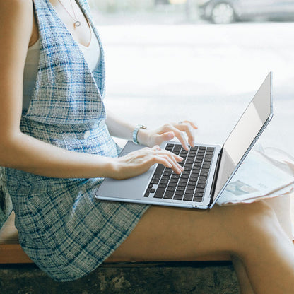 EooCoo Ultra Thin Crystal Sky Blue Case for MacBook Air 13.6" (2025–2022, M4/M3/M2) – Clear Protective Hard Shell with Keyboard Cover, Slim Fit, Scratch & Fingerprint Resistant