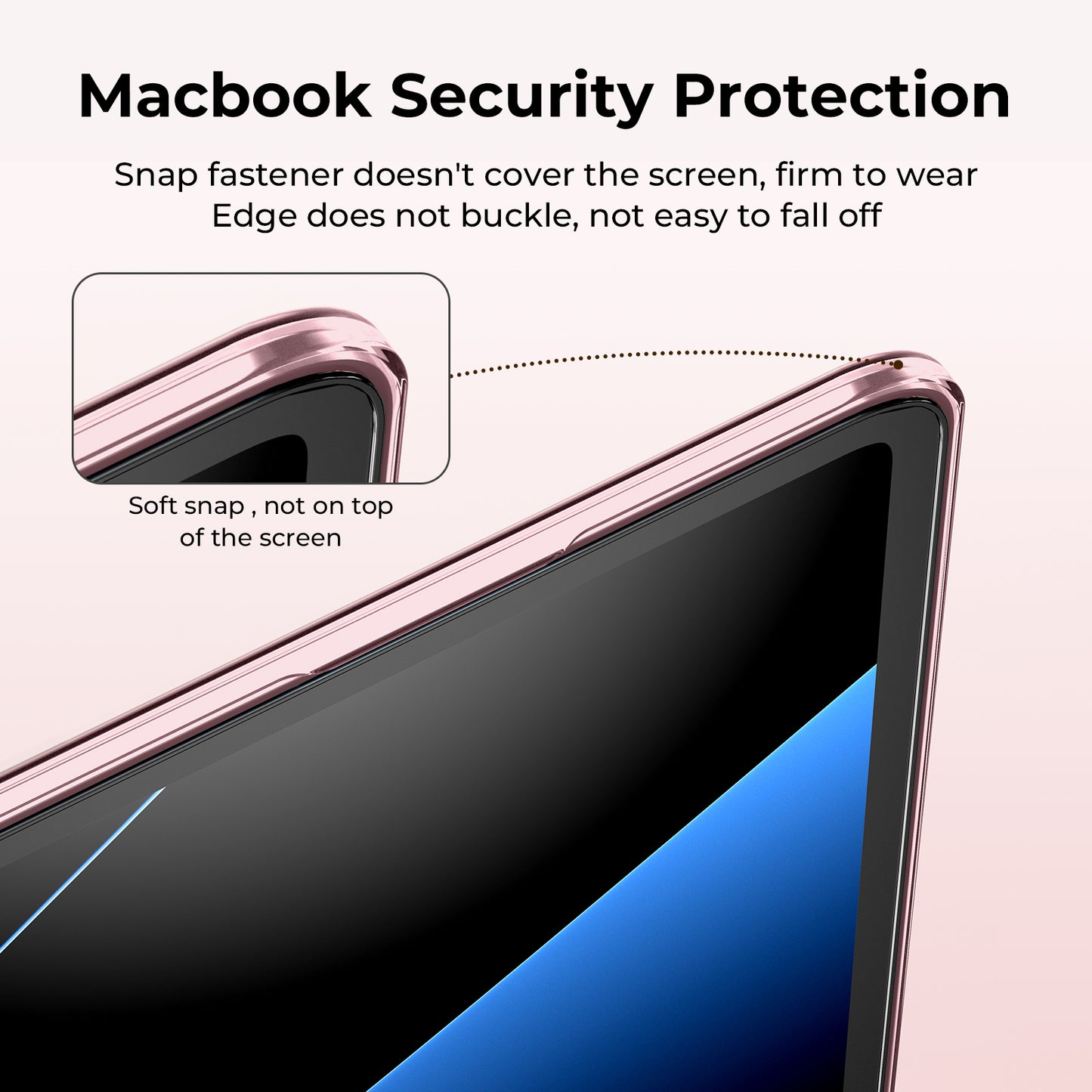 EooCoo Clear Pink Hard Shell Case for MacBook Air 13.6" (2022-2025 M2/M3/M4) + Keyboard Cover & Screen Protector – Crystal Clear & Full Protection