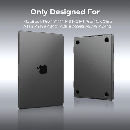 EooCoo Ultra Thin Matte Hard Case for MacBook Pro 14" (2025–2021, M4/M3/M2/M1 Pro/Max) – Anti-Fingerprint, Scratch-Resistant Shell, 100% Space Gray Color Match