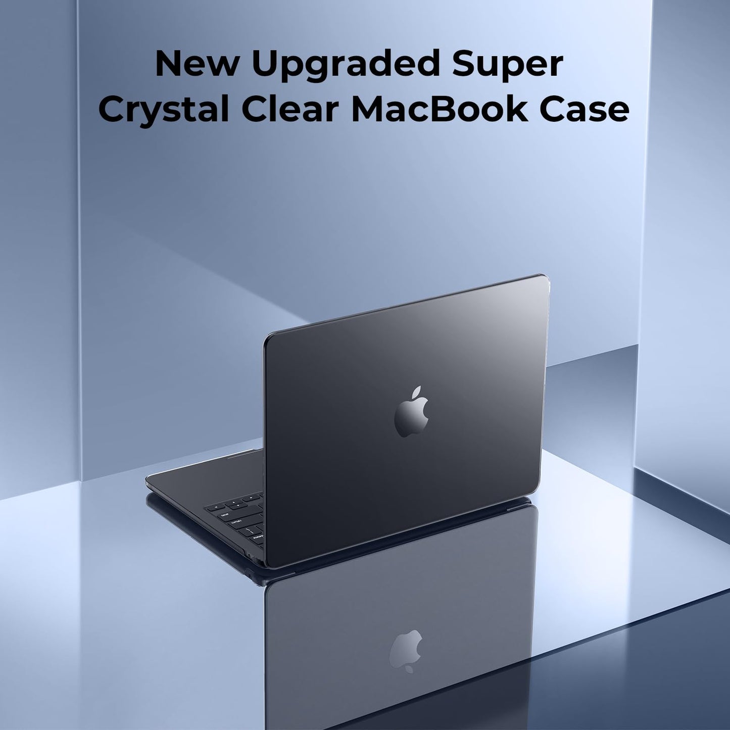 EooCoo Black Clear Hard Shell Case for MacBook Air 15" (2023-2025 M2/M3/M4) + Keyboard Cover & Screen Protector – Perfect Fit & Durable Protection