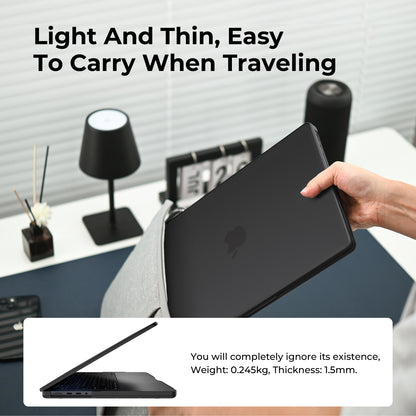 EooCoo Matte Black Hard Case for MacBook Pro 13 Inch (2016–2024, M2/M1) – Slim Protective Shell with Keyboard Cover & Screen Protector, Scratch-Resistant & Lightweight