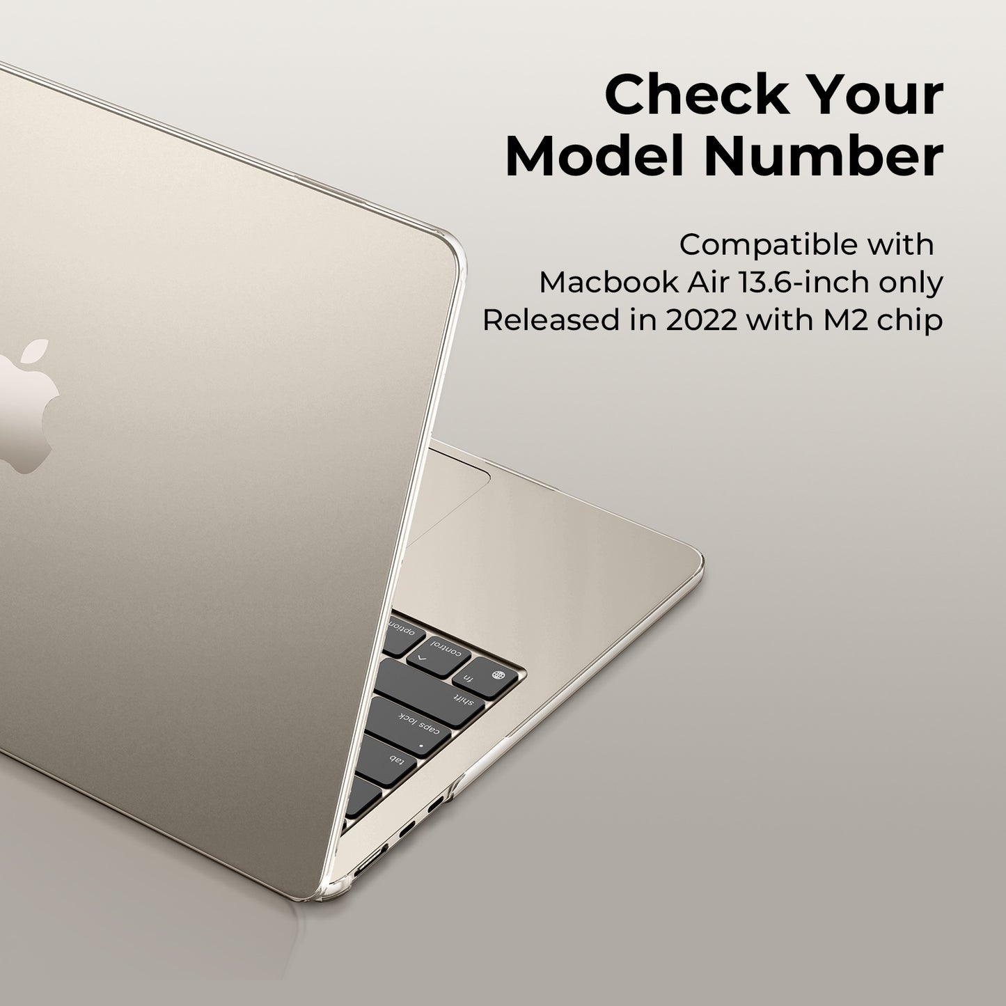 EooCoo Clear Starlight Hard Shell Case for MacBook Air 13.6" (2022-2025 M2/M3/M4) + Keyboard Cover & Screen Protector – Crystal Clear & Full Protection