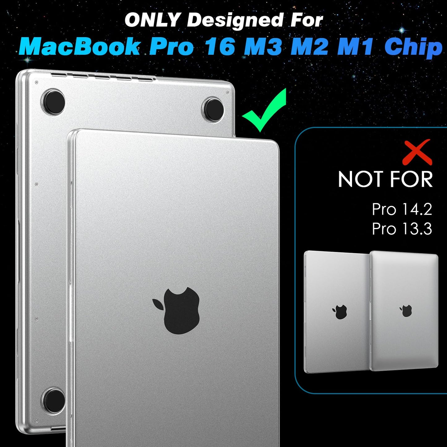 EooCoo Frost Clear Hard Case for MacBook Pro 16 Inch (2025–2021, M4/M3/M2/M1 Pro/Max) – Durable, Scratch-Resistant Cover with Keyboard Cover and Screen Protector