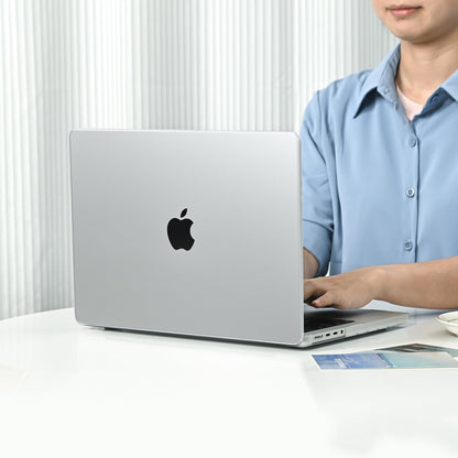 EooCoo Ultra Thin Armor Case for MacBook Pro 14" (2025–2021, M4/M3/M2/M1 Pro Max) – Matte Clear Hard Shell with Anti-Fingerprint, Keyboard Skin, Bare-MacBook Feel
