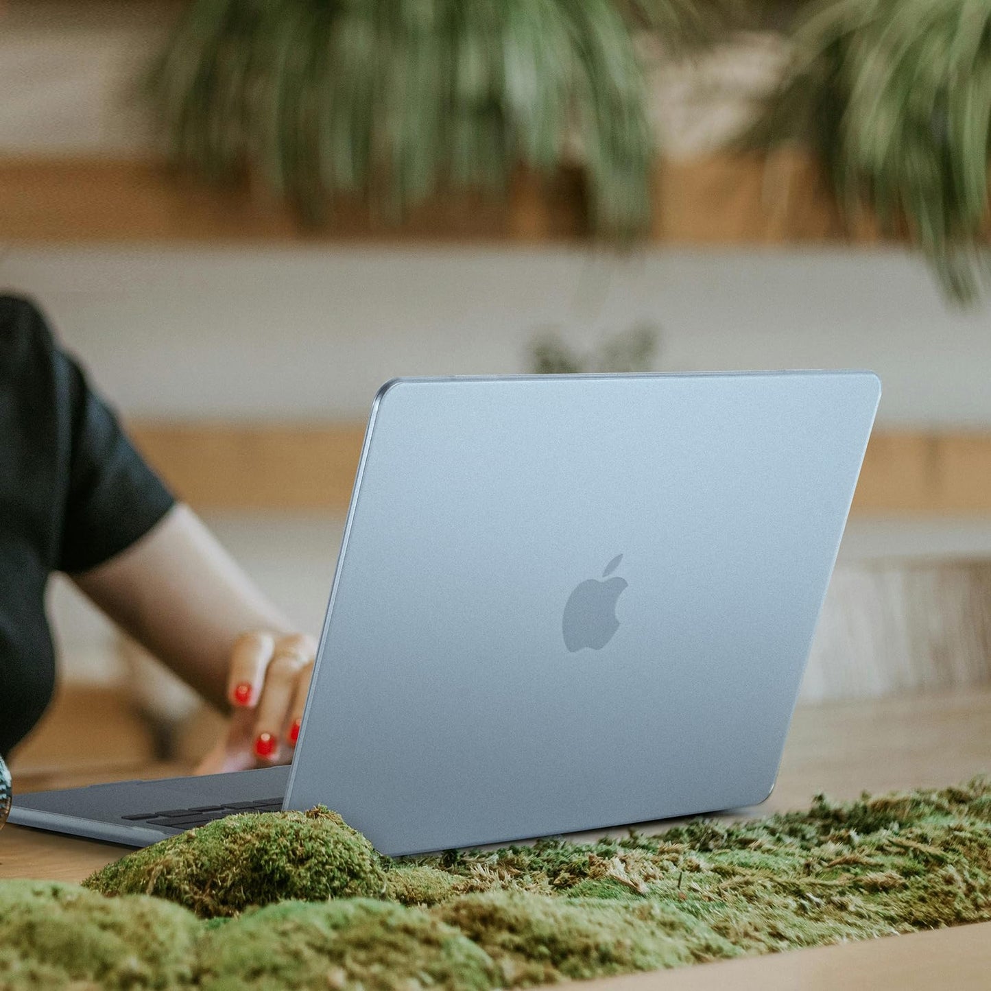 EooCoo Ultra Thin Sky Blue Clear Case for MacBook Air 15" (M4/M3/M2, 2025–2023) – 100% Official Match Matte Hard Shell with Keyboard Cover, Anti-Scratch, Anti-Fingerprint, Heat Dissipation