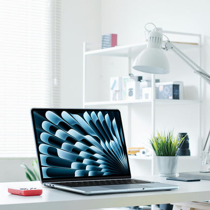 EooCoo Ultra Thin Crystal Sky Blue Case for MacBook Air 15" (M4/M3/M2, 2025–2023) – 100% Transparent Hard Shell with Keyboard Cover, Anti-Scratch, Anti-Fingerprint, Heat Dissipation