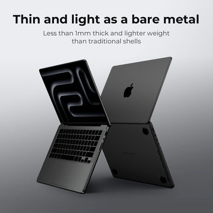 EooCoo Ultra-Slim Frosted Hard Case for MacBook Pro 14 Inch (2025–2021, M4/M3/M2/M1 Pro/Max) – Anti-Fingerprint Matte Case with Keyboard Cover & Screen Protector, Space Black