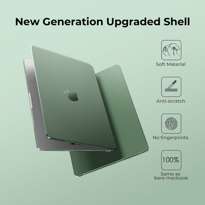 EooCoo Matte Midnight Green Hard Shell Case for MacBook Air 15" (2023-2025 M2/M3/M4) + Keyboard Cover & Screen Protector – Slim, Durable & Perfect Fit