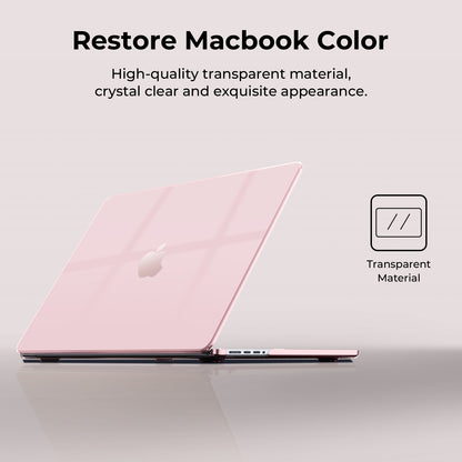 EooCoo Pink Clear Hard Case for MacBook Pro 14 Inch (2025–2021, M4/M3/M2/M1 Pro/Max) – Anti-Scratch, Anti-Fingerprint, Snap-On Protective Cover with Keyboard & Screen Protector