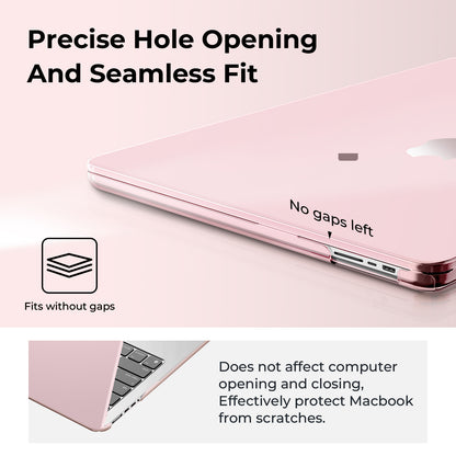 EooCoo Pink Clear Hard Case for MacBook Pro 14 Inch (2025–2021, M4/M3/M2/M1 Pro/Max) – Anti-Scratch, Anti-Fingerprint, Snap-On Protective Cover with Keyboard & Screen Protector