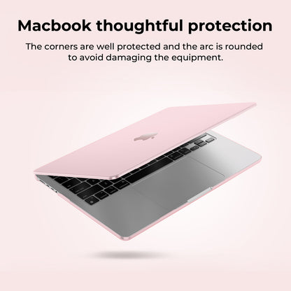 EooCoo Pink Clear Hard Case for MacBook Pro 14 Inch (2025–2021, M4/M3/M2/M1 Pro/Max) – Anti-Scratch, Anti-Fingerprint, Snap-On Protective Cover with Keyboard & Screen Protector